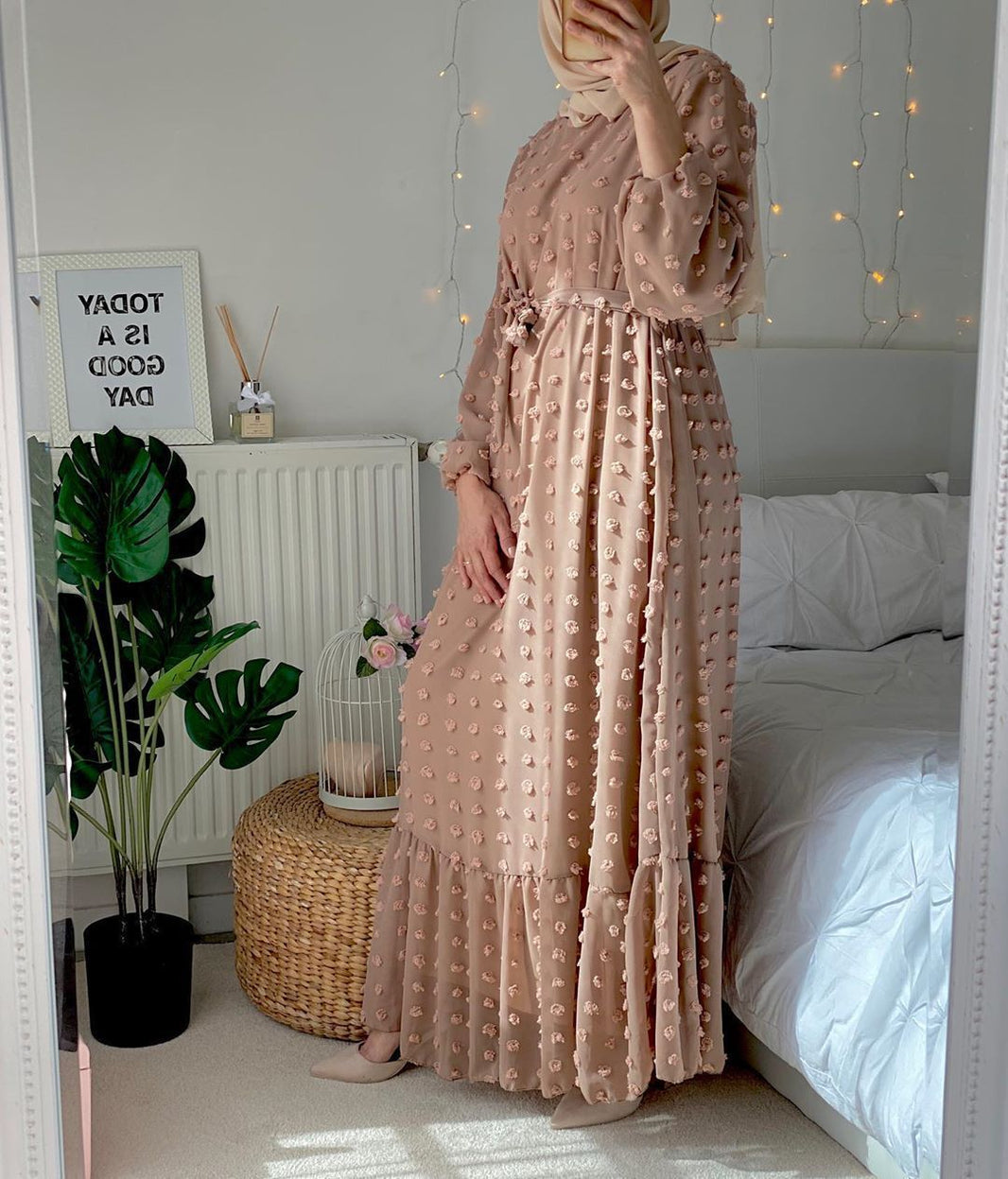 Long Skirt Foreign Small Hair Ball Abay Dress