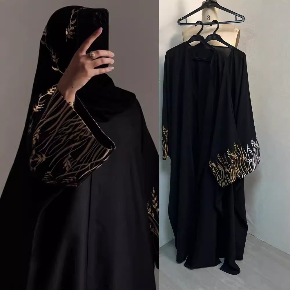 Embroidery Outerwear Abaya Robe