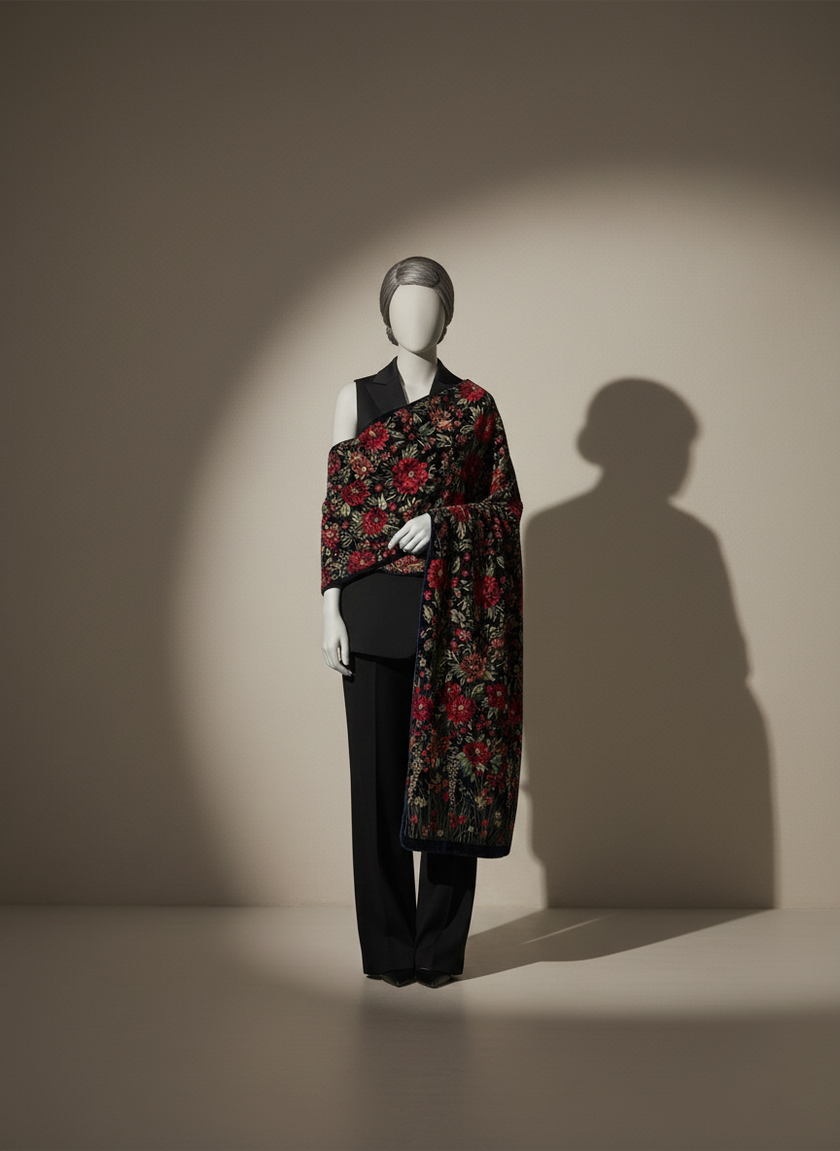 Sarinnah Premium 01- Embroided Fine quality Velvet shawl.