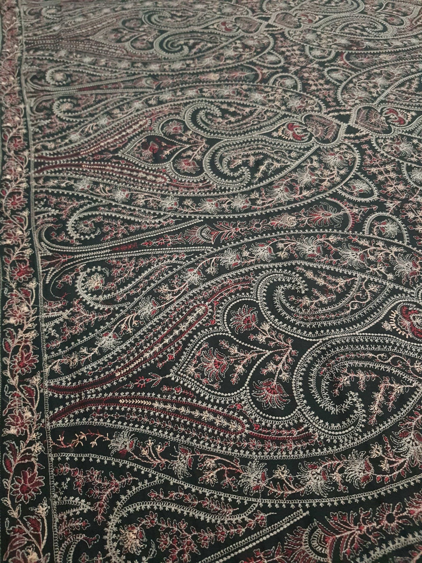 Sarinnah Premium D54-Luxury Formal Heavy Embroidered Karandi Shawl.