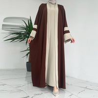 Women's Muslim Long Dress Abaya Two-piece Set