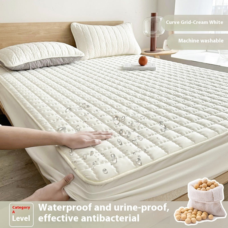 Antibacterial Soybean Quilted Fitted Sheet Water-proof Mattress
