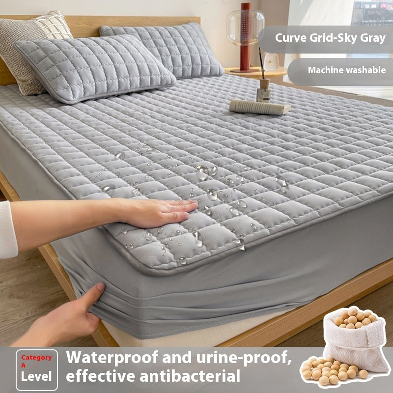 Antibacterial Soybean Quilted Fitted Sheet Water-proof Mattress
