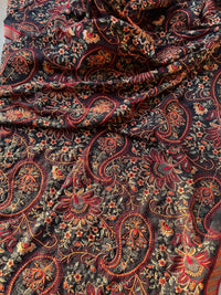 Sarinnah D13 Black - Formal heavy Embroidered Karandi Shawl
