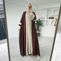 Women's Muslim Long Dress Abaya Two-piece Set