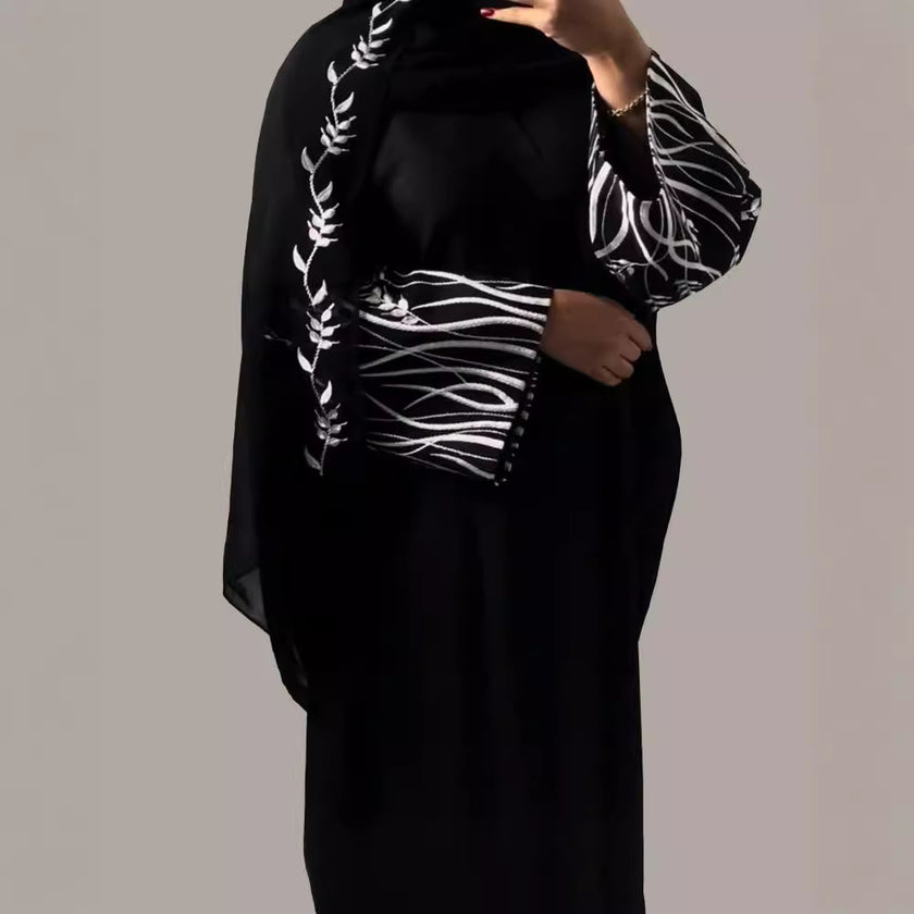 Embroidery Outerwear Abaya Robe
