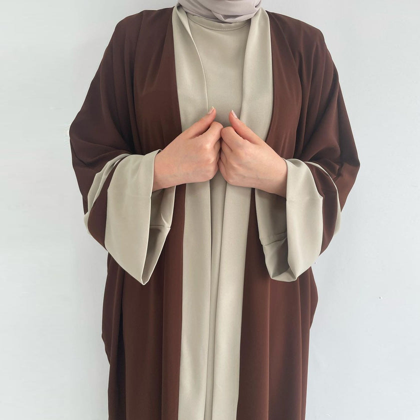 Women's Muslim Long Dress Abaya Two-piece Set